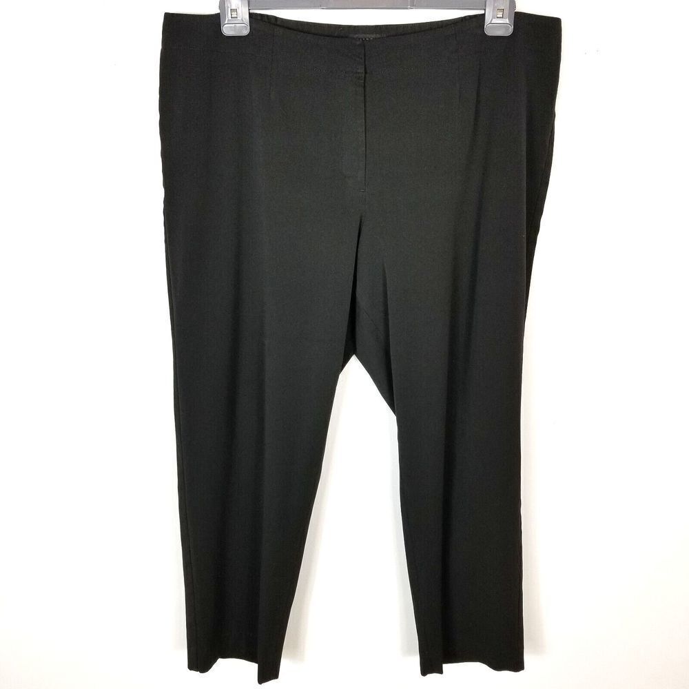 Talbots Women Plus‎ Heritage Pants Size 24W Black Elastic Waist